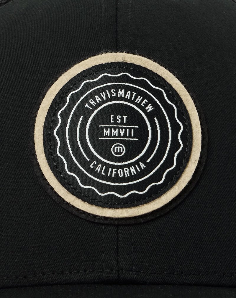 Travis Mathew The Patch Youth Hat czapka z daszkiem dla dzieci, czarna