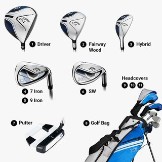 Callaway XJ-3 8PC golfowy zestaw dziecięcy, 137+cm
