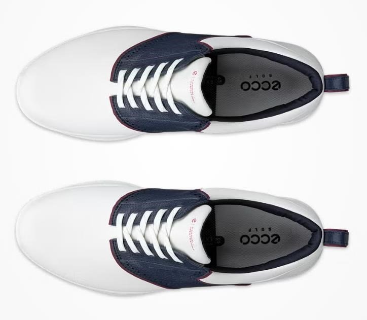 Ecco S-Casual męskie buty golfowe, biało/granatowe