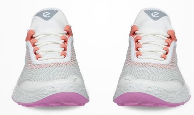 Ecco Biom H5 damskie buty golfowe, white/burnt coral