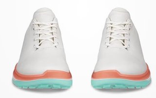Ecco LT1 damskie buty golfowe, white/burnt coral