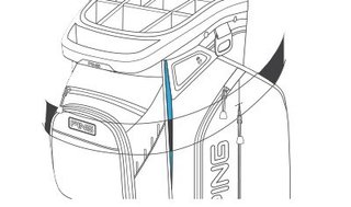 Ping Traverse 244 cart bag, czarno/czerwony