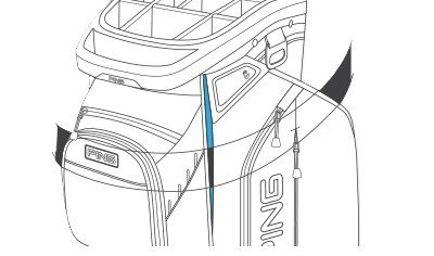 Ping Traverse 244 cart bag, czarno/czerwony