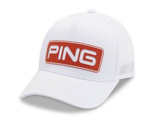 PING Tour Vented Delta czapka z daszkiem, white/tango