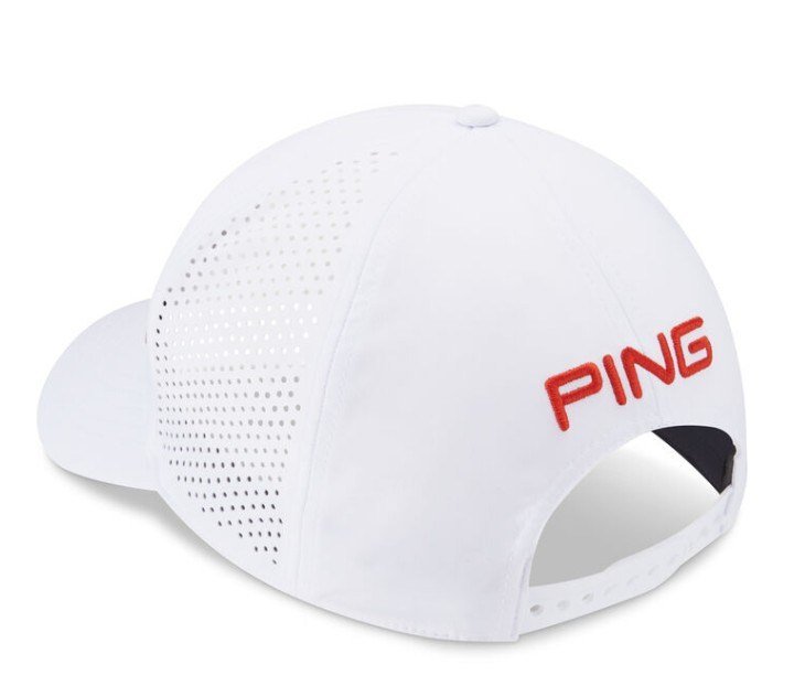 PING Tour Vented Delta czapka z daszkiem, white/tango
