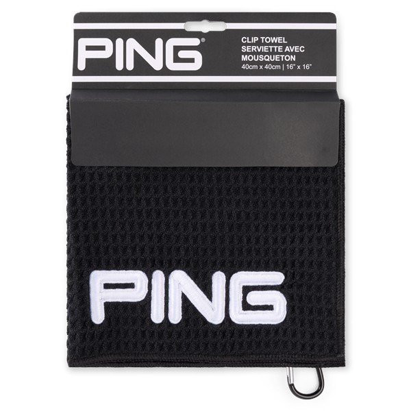Ping Clip ręcznik golfowy, czarny