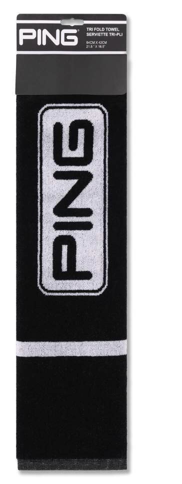 Ping Trifold ręcznik golfowy, czarno/biały