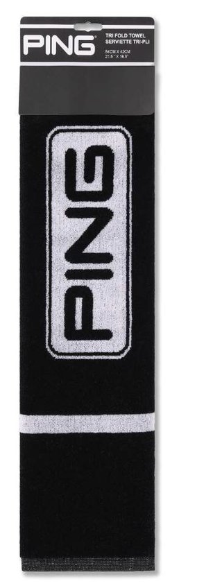 Ping Trifold ręcznik golfowy, czarno/biały