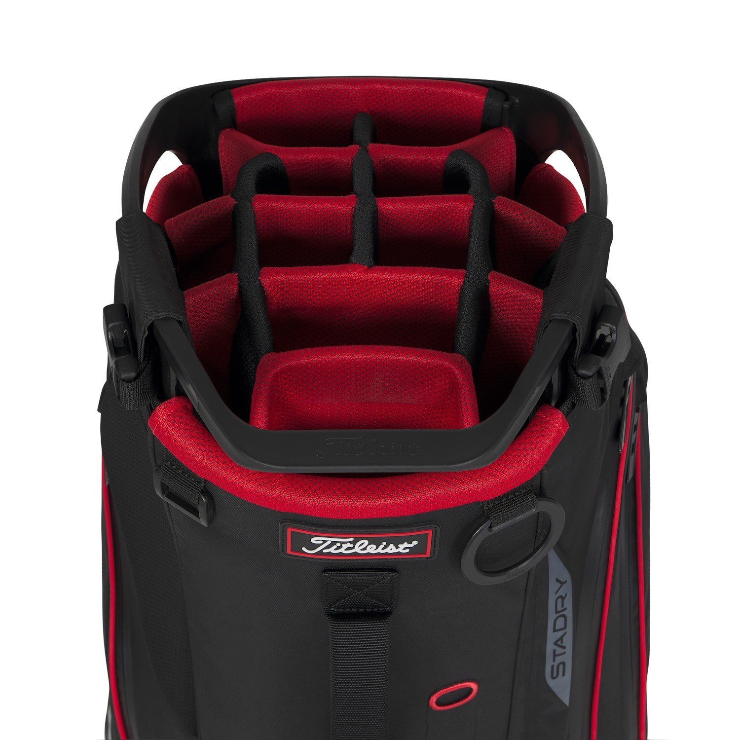Titleist Hybrid 14 StaDry stand bag, black/black/red
