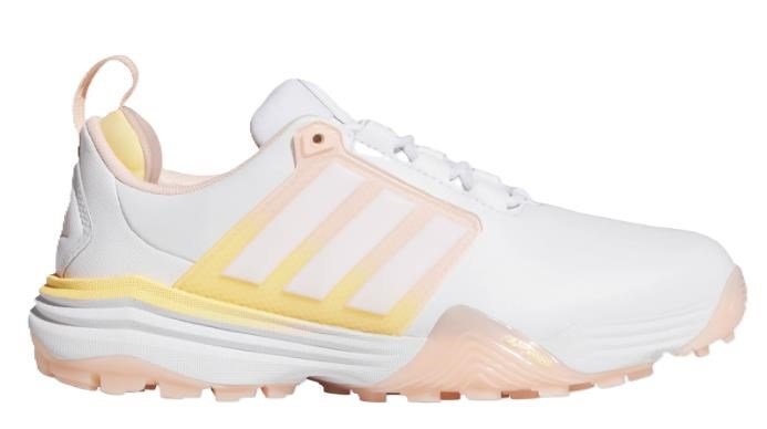 Adidas Adipower 26 Spikeless damskie buty golfowe, cloud white/blush pink/ice tangerine