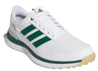 Adidas S2G 26 Leather Spikeless męskie buty golfowe, biało/zielone