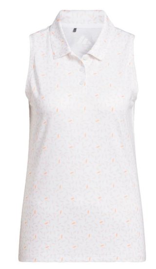 Adidas Ultimate365 All Over Print Sleeveless damskie polo, białe