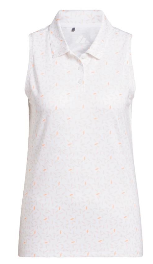 Adidas Ultimate365 All Over Print Sleeveless damskie polo, białe