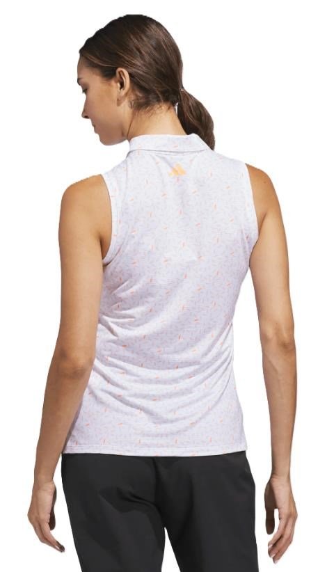 Adidas Ultimate365 All Over Print Sleeveless damskie polo, białe