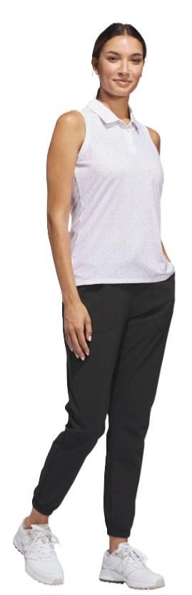 Adidas Ultimate365 All Over Print Sleeveless damskie polo, białe