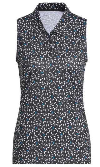 Adidas Ultimate365 All Over Print Sleeveless damskie polo, czarne
