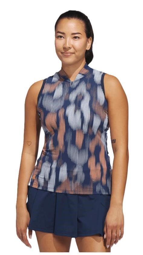Adidas Ultimate365 Ottoman Printed damskie polo, granatowe