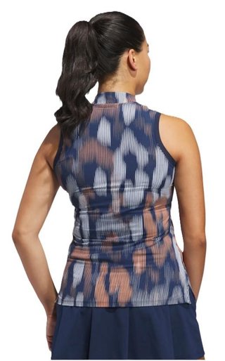Adidas Ultimate365 Ottoman Printed damskie polo, granatowe