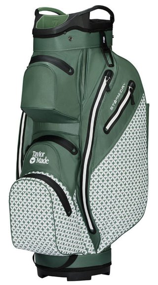TaylorMade Storm-Dry Waterproof cart bag, heritage icon dark sage