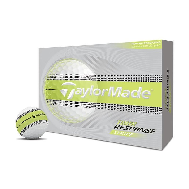 JuCad TaylorMade Tour Response Stripe piłki golfowe 2026 (12 sztuk), neonowy żółty