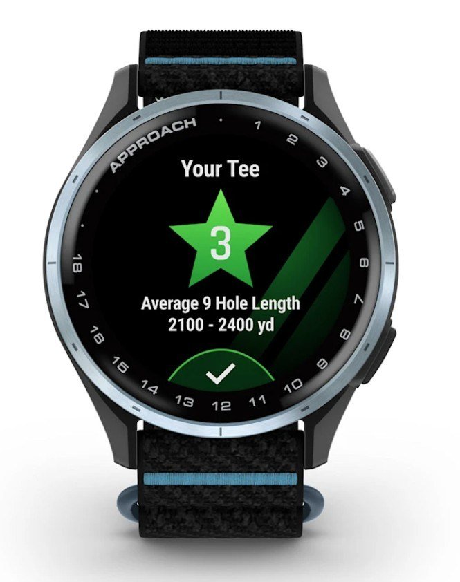 Garmin Approach J1 golfowy zegarek dla juniorów, czarnyk/azure aluminium