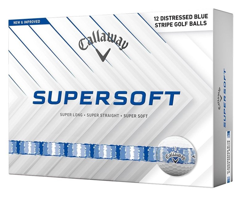 LIMITED - Callaway Supersoft piłki golfowe, DISTRESSED BLUE STRIPE