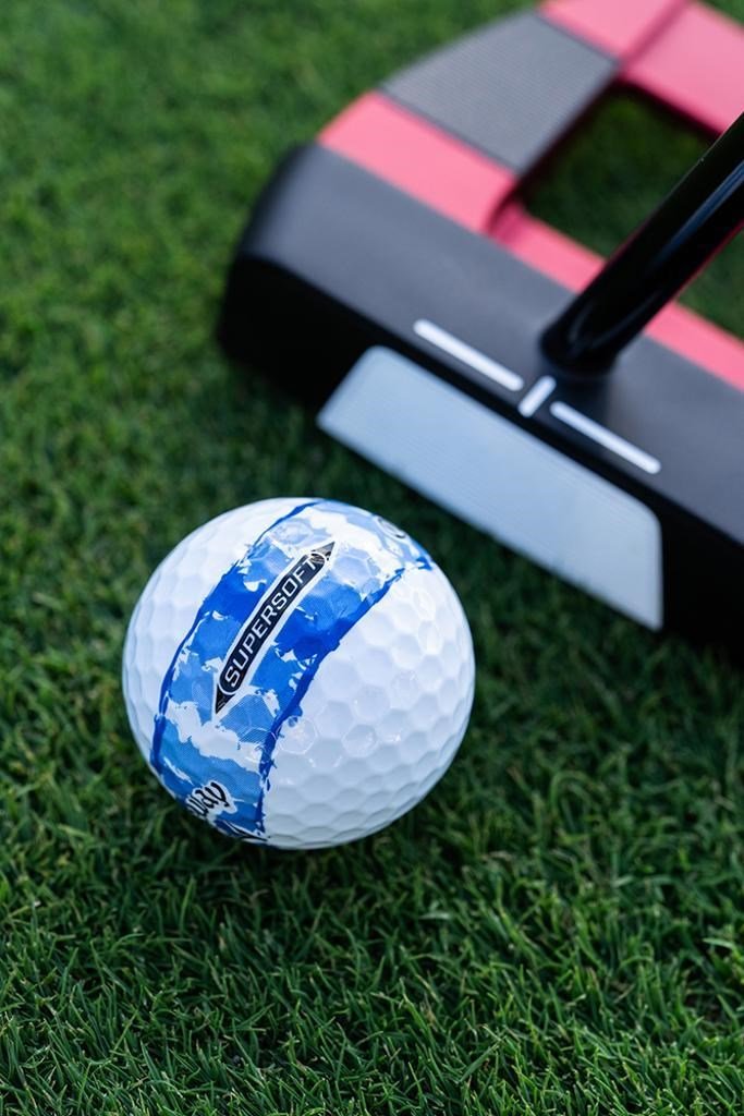 LIMITED - Callaway Supersoft piłki golfowe, DISTRESSED BLUE STRIPE