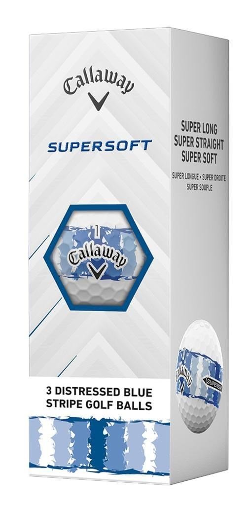 LIMITED - Callaway Supersoft piłki golfowe, DISTRESSED BLUE STRIPE
