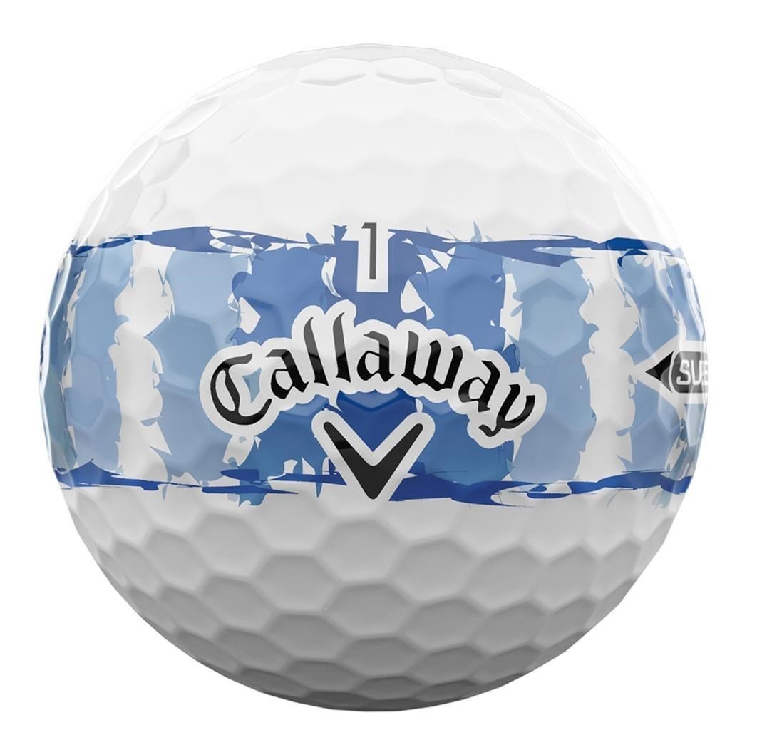 LIMITED - Callaway Supersoft piłki golfowe, DISTRESSED BLUE STRIPE