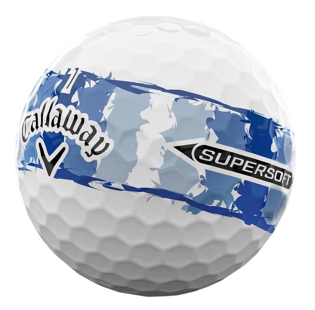 LIMITED - Callaway Supersoft piłki golfowe, DISTRESSED BLUE STRIPE