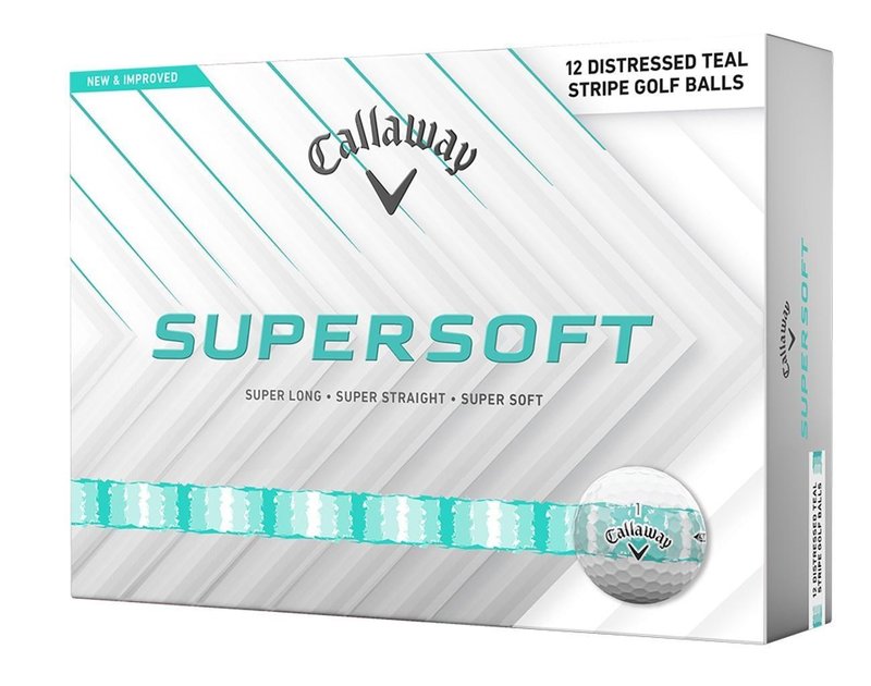LIMITED - Callaway Supersoft piłki golfowe, DISTRESSED TEAL STRIPE