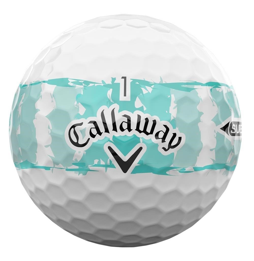 LIMITED - Callaway Supersoft piłki golfowe, DISTRESSED TEAL STRIPE