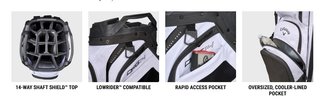 Callaway ORG 14 HD cart bag, czerwono/biało/granatowy