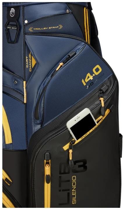Big Max Dri Lite Silencio 3 cart bag, black/navy/corn
