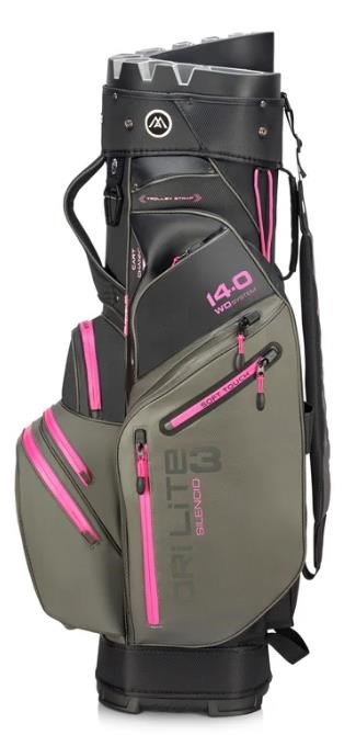 Big Max Dri Lite Silencio 3 cart bag, charcoal/black/fuchsia