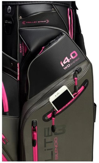 Big Max Dri Lite Silencio 3 cart bag, charcoal/black/fuchsia