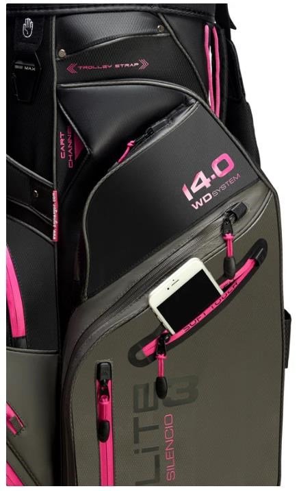 Big Max Dri Lite Silencio 3 cart bag, charcoal/black/fuchsia