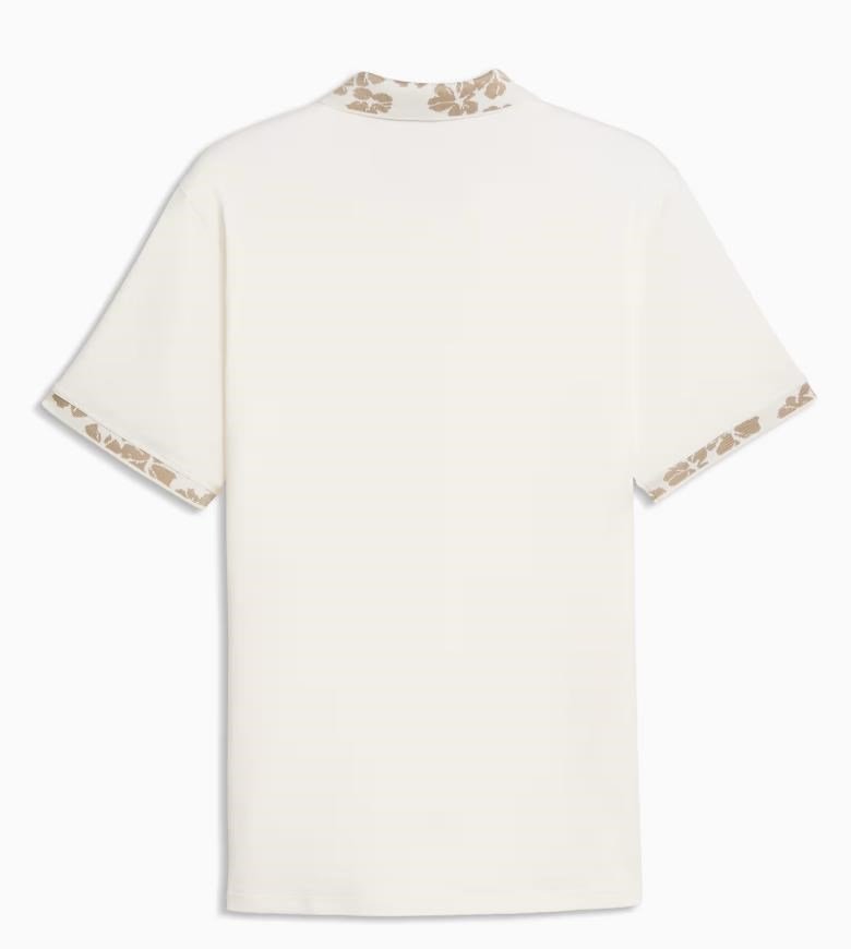 Puma Modalon Floral Rib męskie polo, warm white/ice coffee