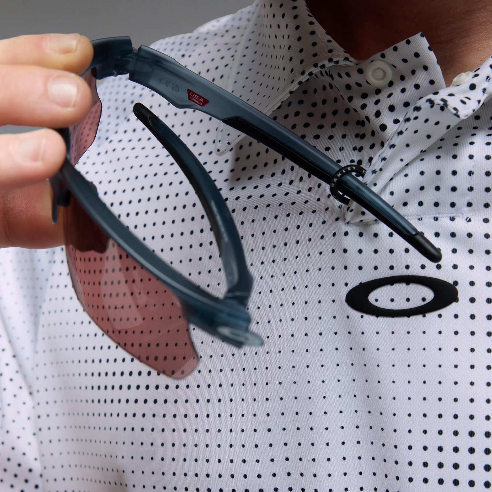 Oakley C1 Overcast męskie polo, białe