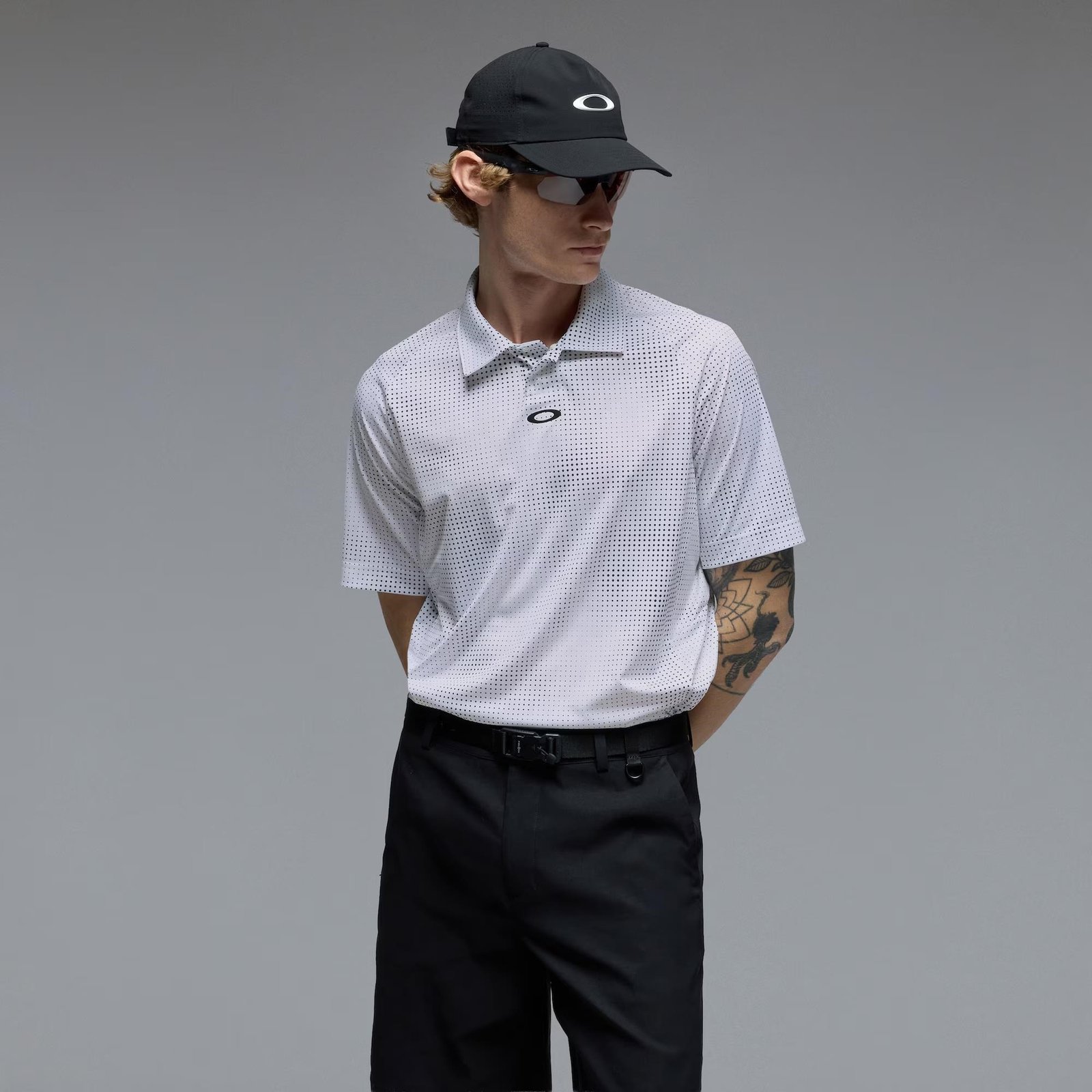 Oakley C1 Overcast męskie polo, białe