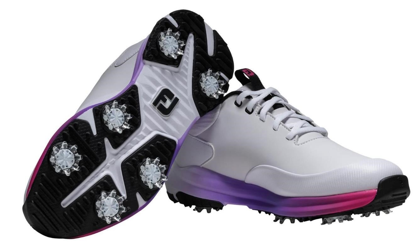 FootJoy Tour Rival damskie buty golfowe, biało/srebrno/różowe