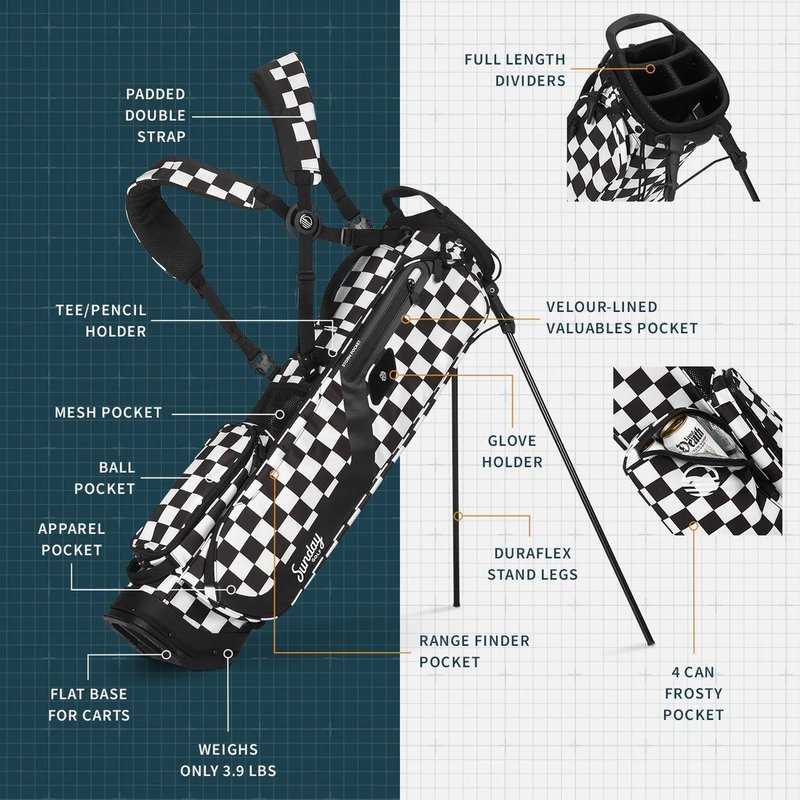 Sunday Golf El Camino pencil bag, czarno/biały