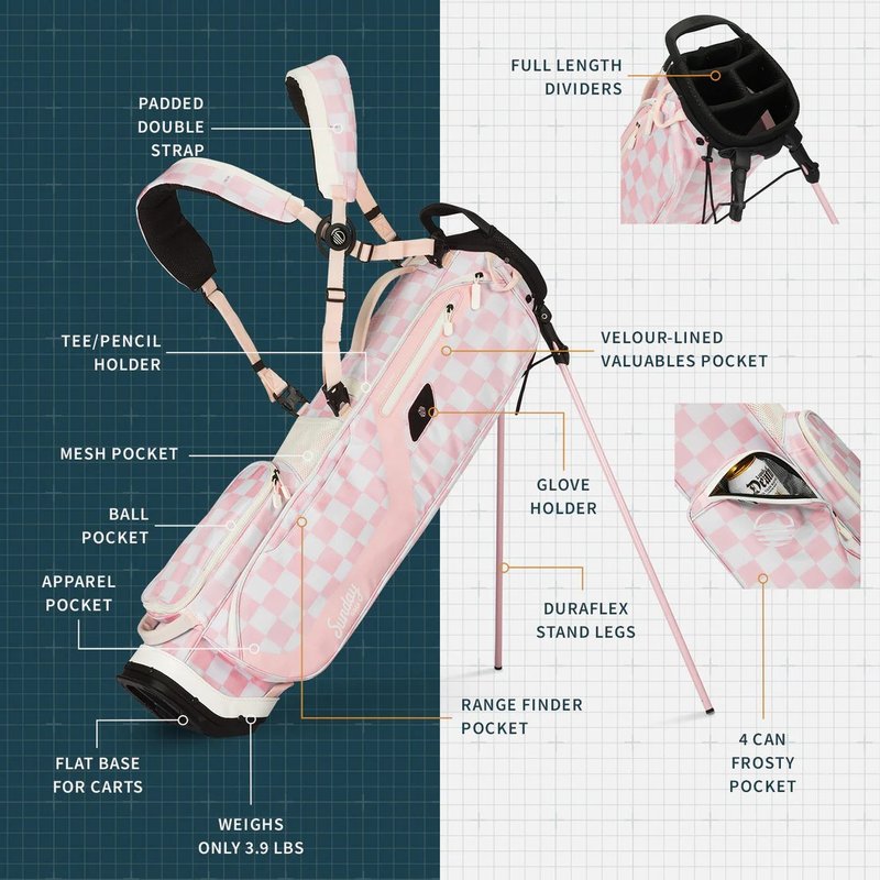 Sunday Golf El Camino pencil bag, różowo/biały