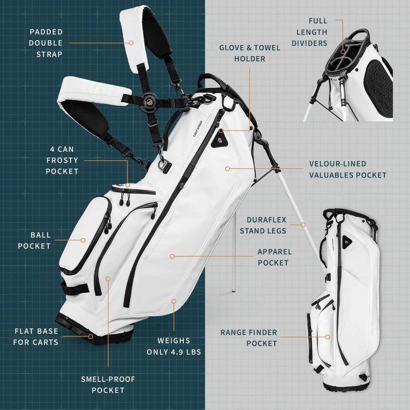 Sunday Golf Ryder S-Class stand bag, biały