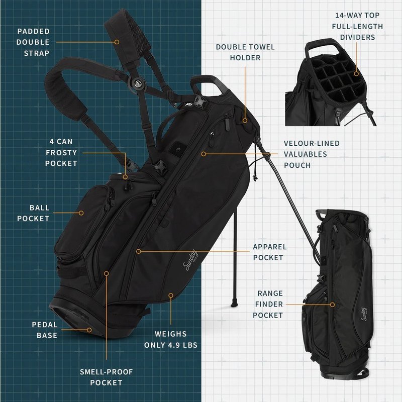 Sunday Golf Ryder 14  stand bag, czarny