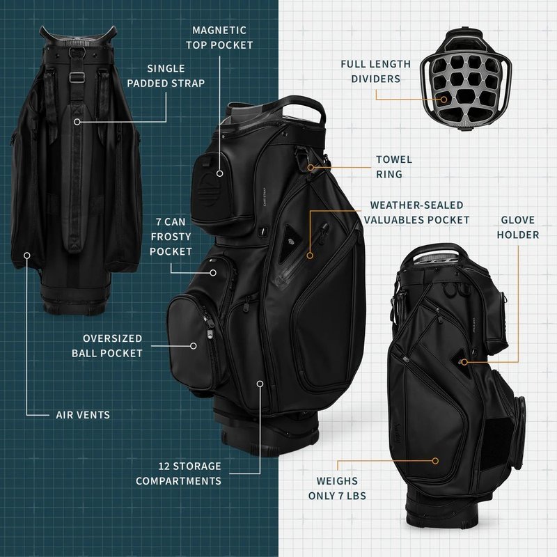 Sunday Golf Big Rig S-Class cart bag, czarny