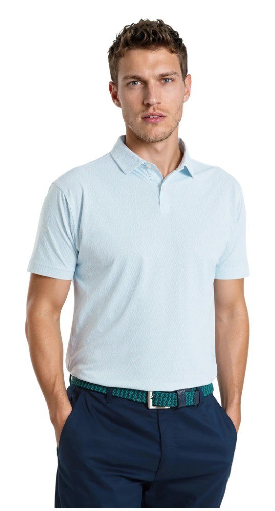 FootJoy Modernist Geo Pique męskie polo, white/ice blue