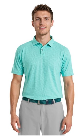 FootJoy Modernist Geo Pique męskie polo, blue reef/sea glass