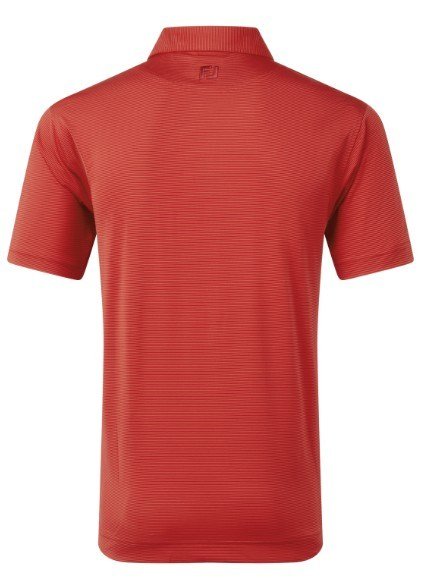 FootJoy Micro Feeder Stripe Lisle męskie polo, red tonal