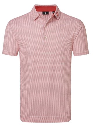 FootJoy Scallop Geo Pique męskie polo, nantucket red